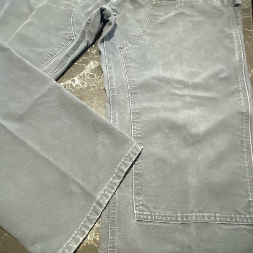 Carhartt B136 Double Knee Work Pants Gray 42x32 Distressed Workwear - Picture 9 of 16